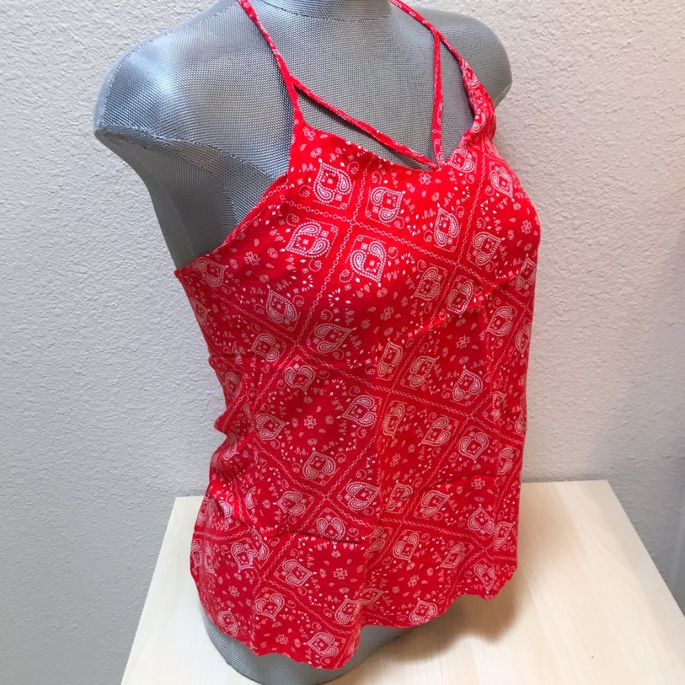 Tank Red Bandana Pattern. Spaghetti Straps. NWOT. Misses/Juniors Medium …